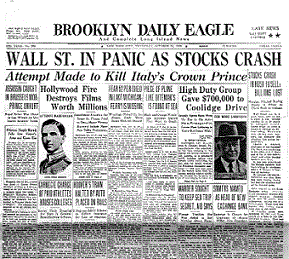 Stock Market Crash of 1929 Newspaper